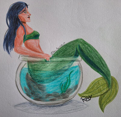 "Aquarium" - MerMay 2025 (colored pencils)
